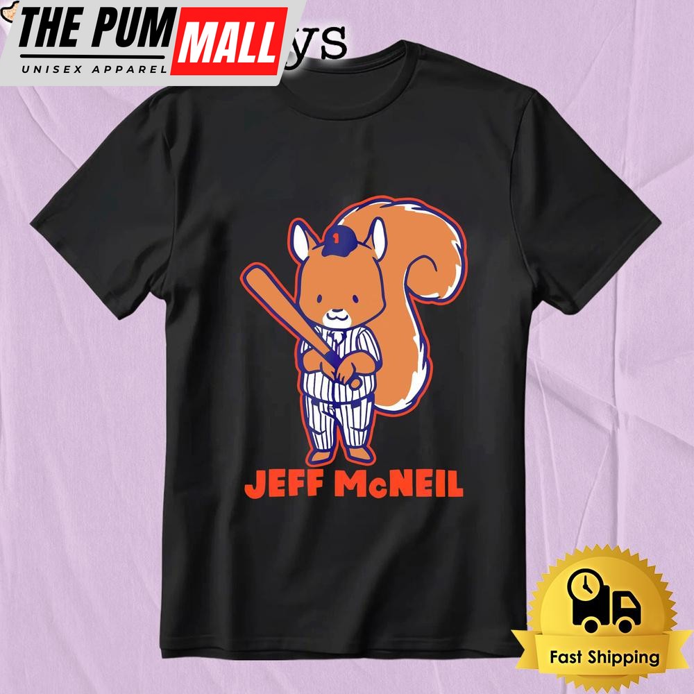 New York Mets Jeff Mcneil Squirrel Baseball Cartoon T-Shirt