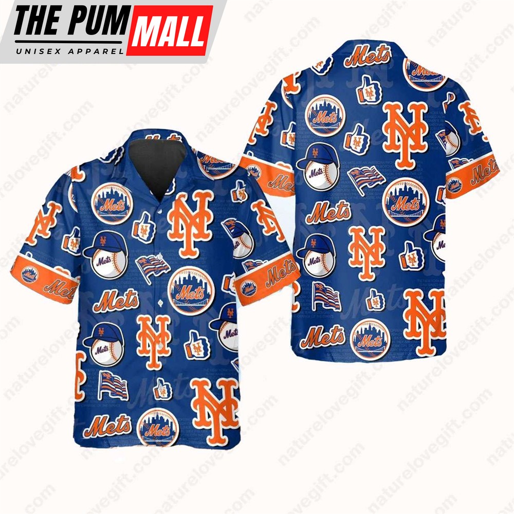 New York Mets Logo NY Mets Hawaiian Shirt MLB Gift for Fans