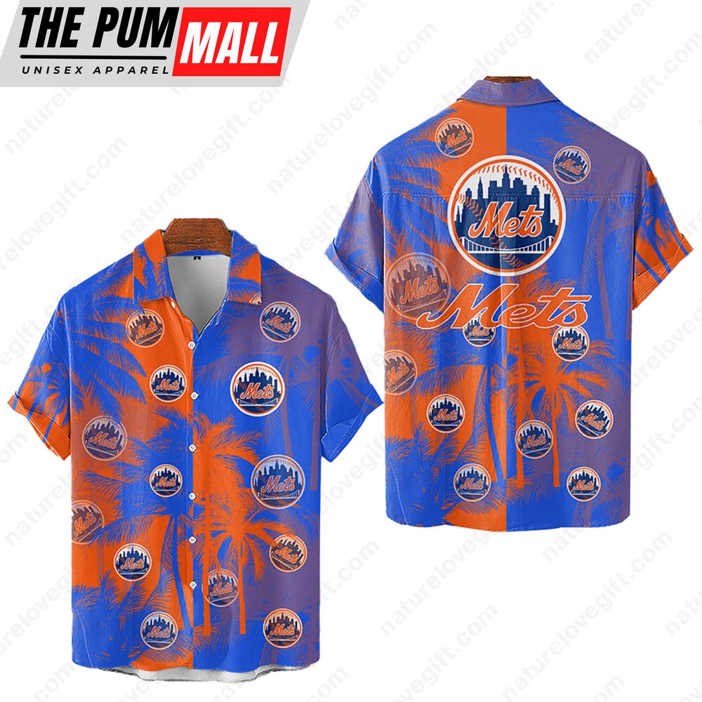 New York Mets Tropical Palm Trees MLB Hawaiian Shirt