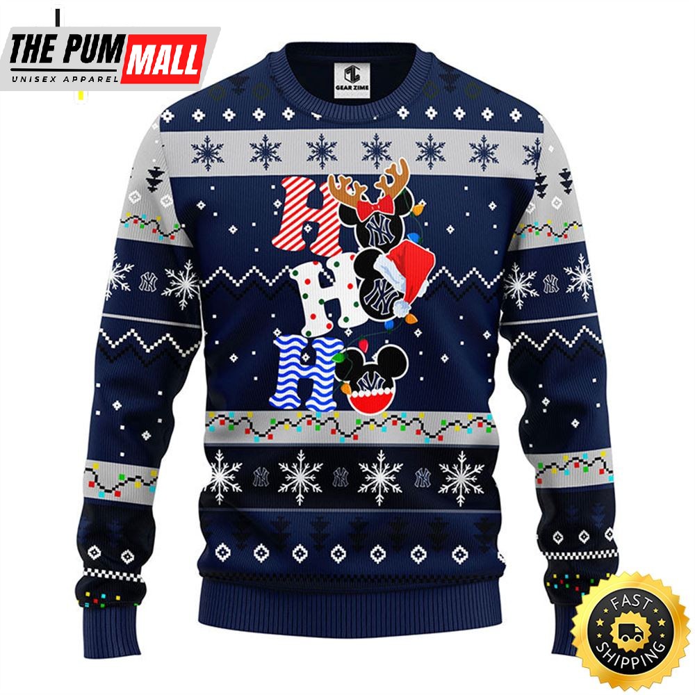 New York Yankees Hohoho Mickey Christmas Ugly Sweater