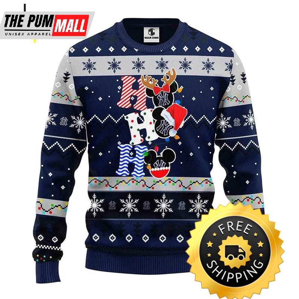 New York Yankees Hohoho Ugly Christmas Sweater, New York Yankees Ugly Sweater, MLB Christmas Sweater