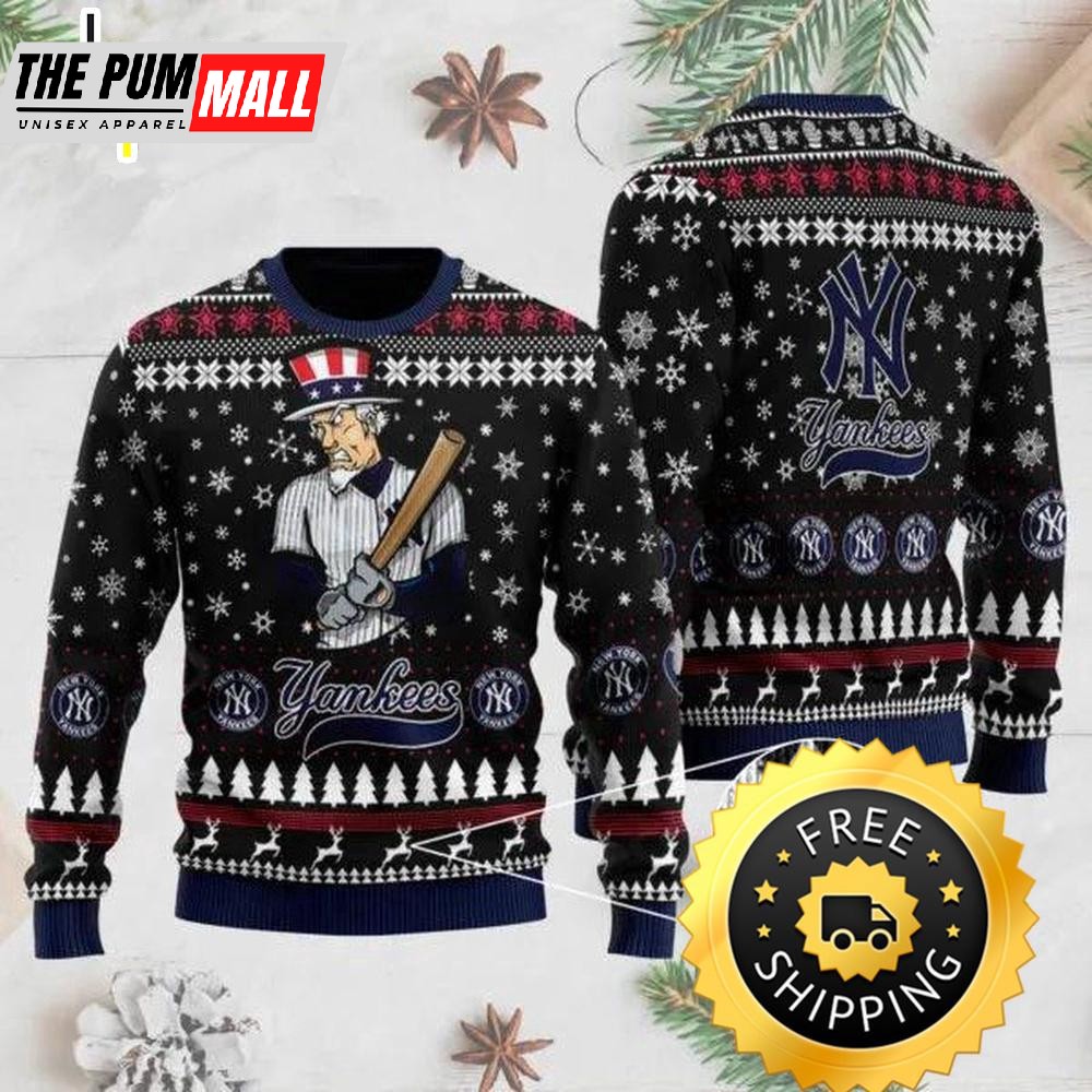 New York Yankees Mascot Ugly Christmas Sweater, New York Yankees Ugly Sweater, MLB Christmas Sweater