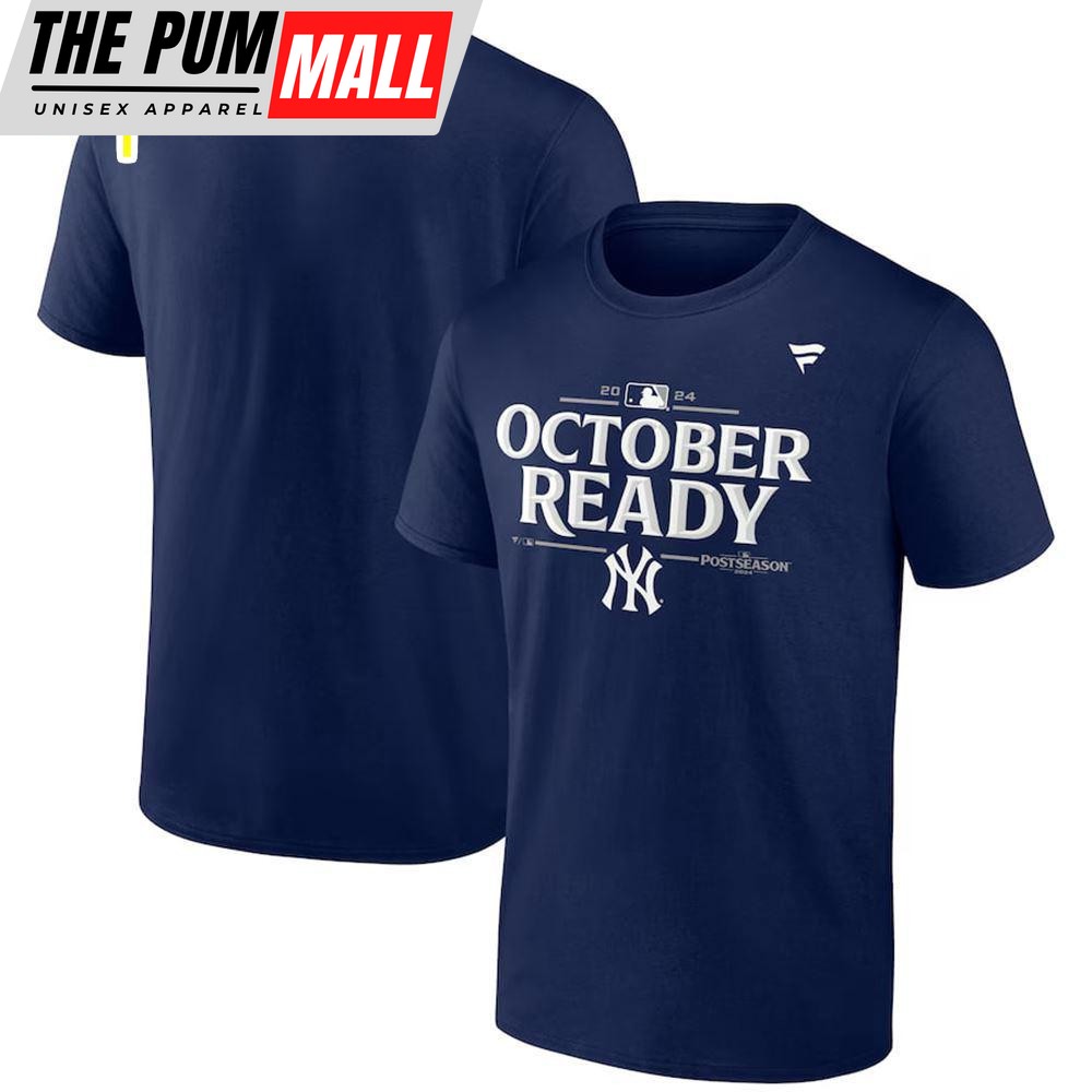 New York Yankees Navy 2024 MLB Postseason Locker Room Shirt