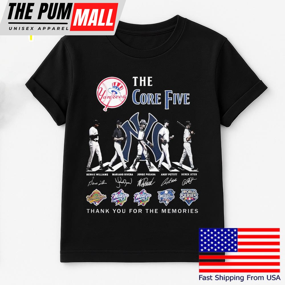 New York Yankees The Core Five Thank You For The Memories T Shirt