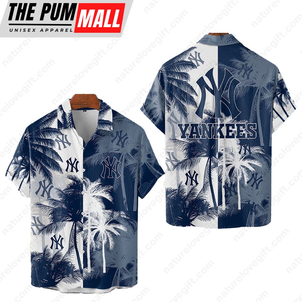 New York Yankees Tropical Palm Trees MLB Hawaiian Shirt