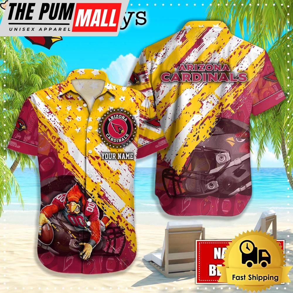NFL Arizona Cardinals American Flag Custom Hawaiian Shirts