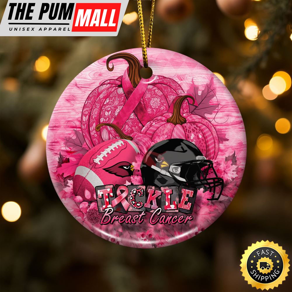 NFL Arizona Cardinals Breast Cancer And Sport Team Ceramic Ornament Limited Edition