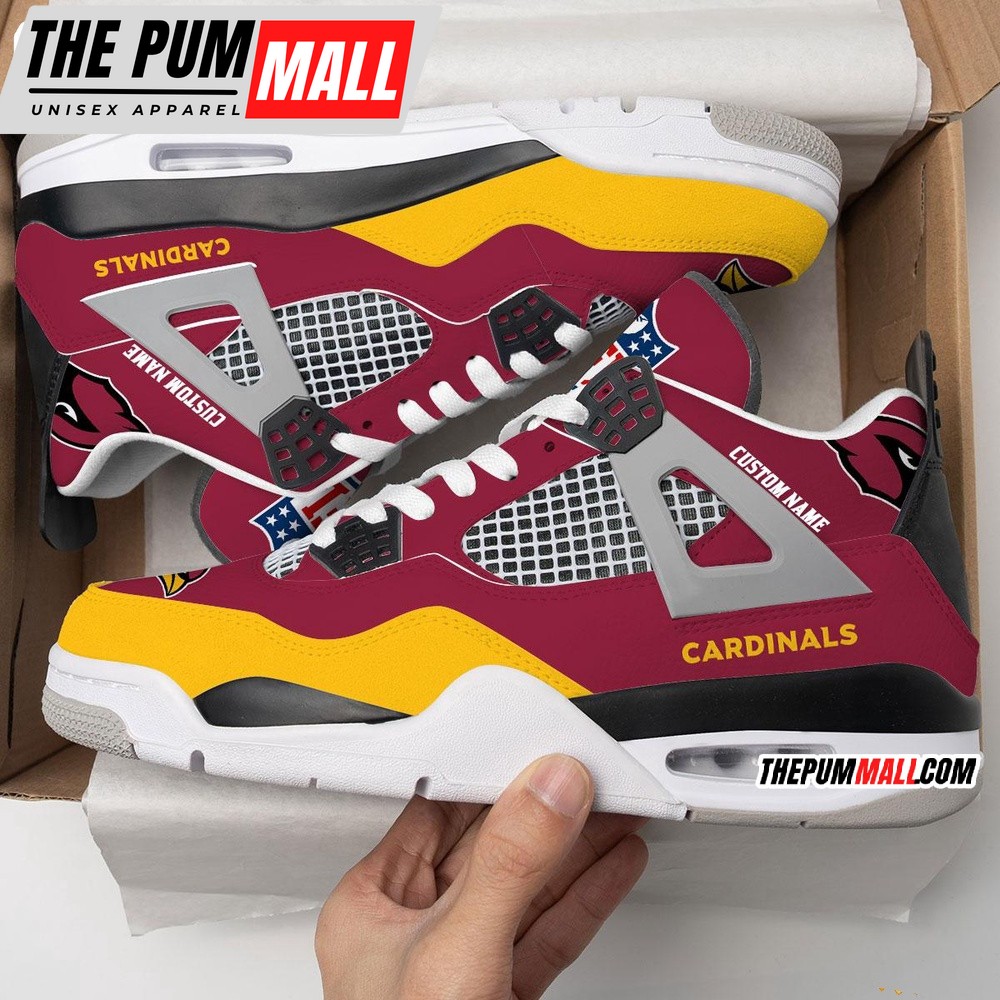 NFL Arizona Cardinals Football Team Air Jd 4 Shoes, Personalized AJ4 Sneaker