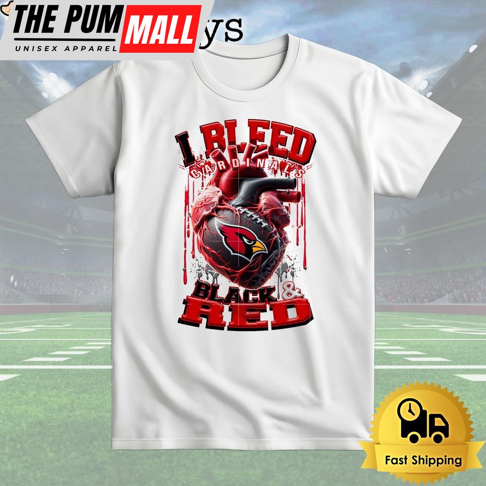 NFL Arizona Cardinals I bleed Black Red T Shirt