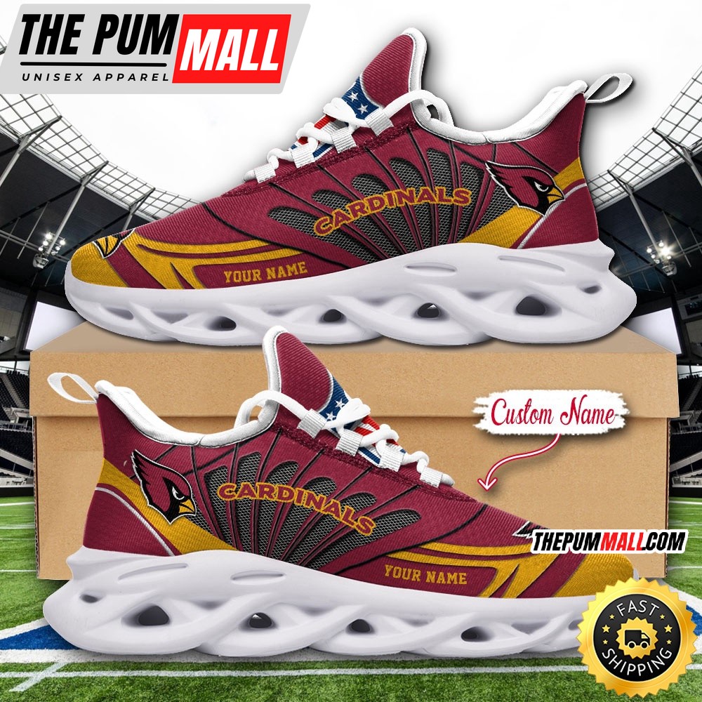 NFL Arizona Cardinals Max Soul Shoes Custom Name Football Shoes Sports