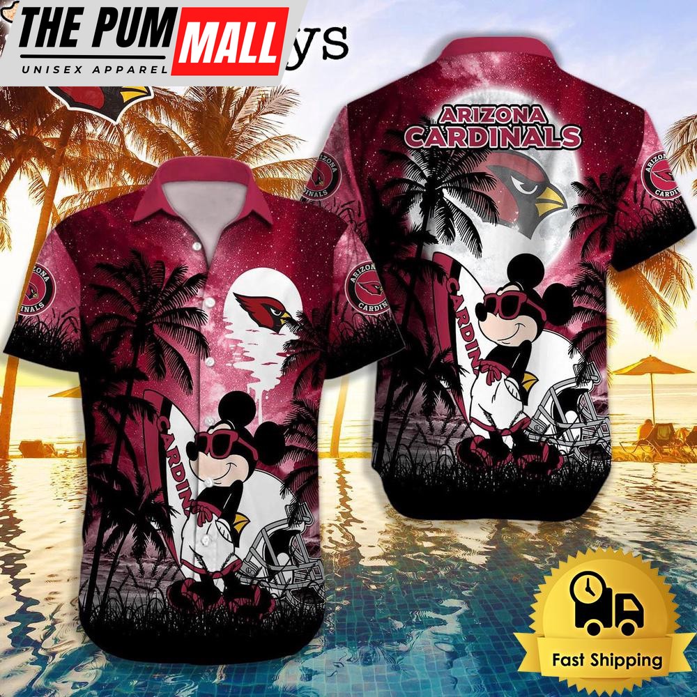 NFL Arizona Cardinals Mickey Mouse Summer Hawaiian Shirt, Disney Hawaiian Shirt