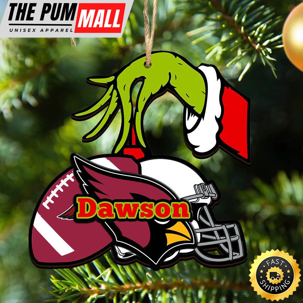 NFL Arizona Cardinals Personalized Your Name Grinch And Football Ornament Limited Edition
