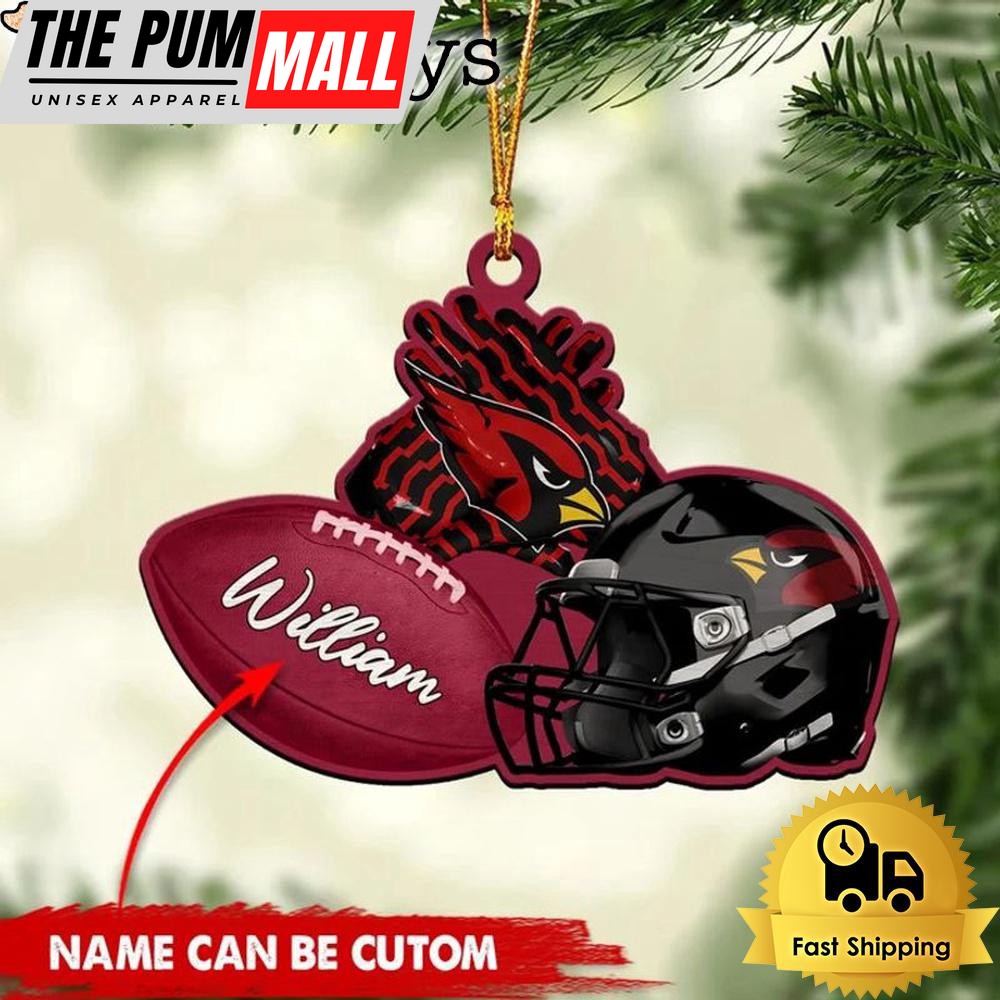 NFL Arizona Cardinals Rugby And Helmet Custom Christmas Ornament Limited Edition
