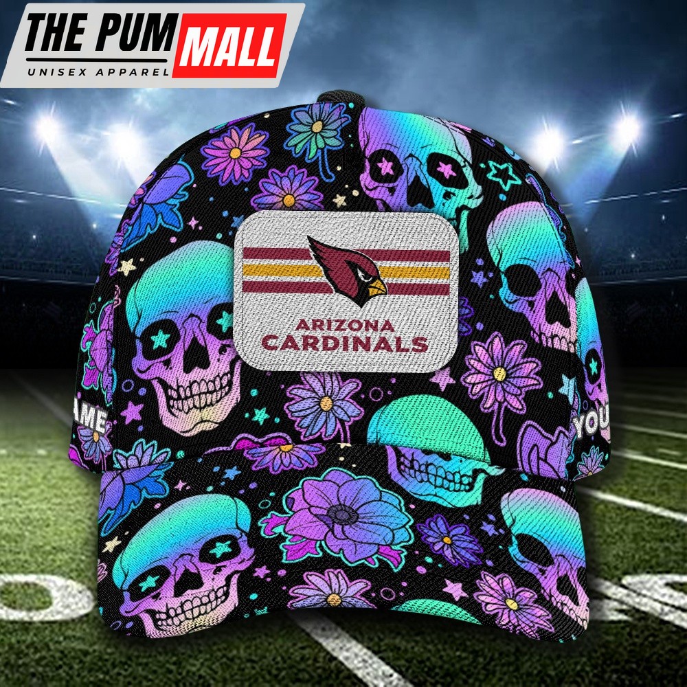 NFL Arizona Cardinals Special Football Skull Halloween Custom Baseball Cap