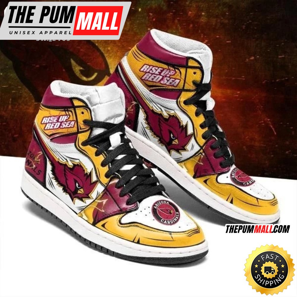 NFL Arizona Cardinals Yellow White Air Jd 1 High Sneakers