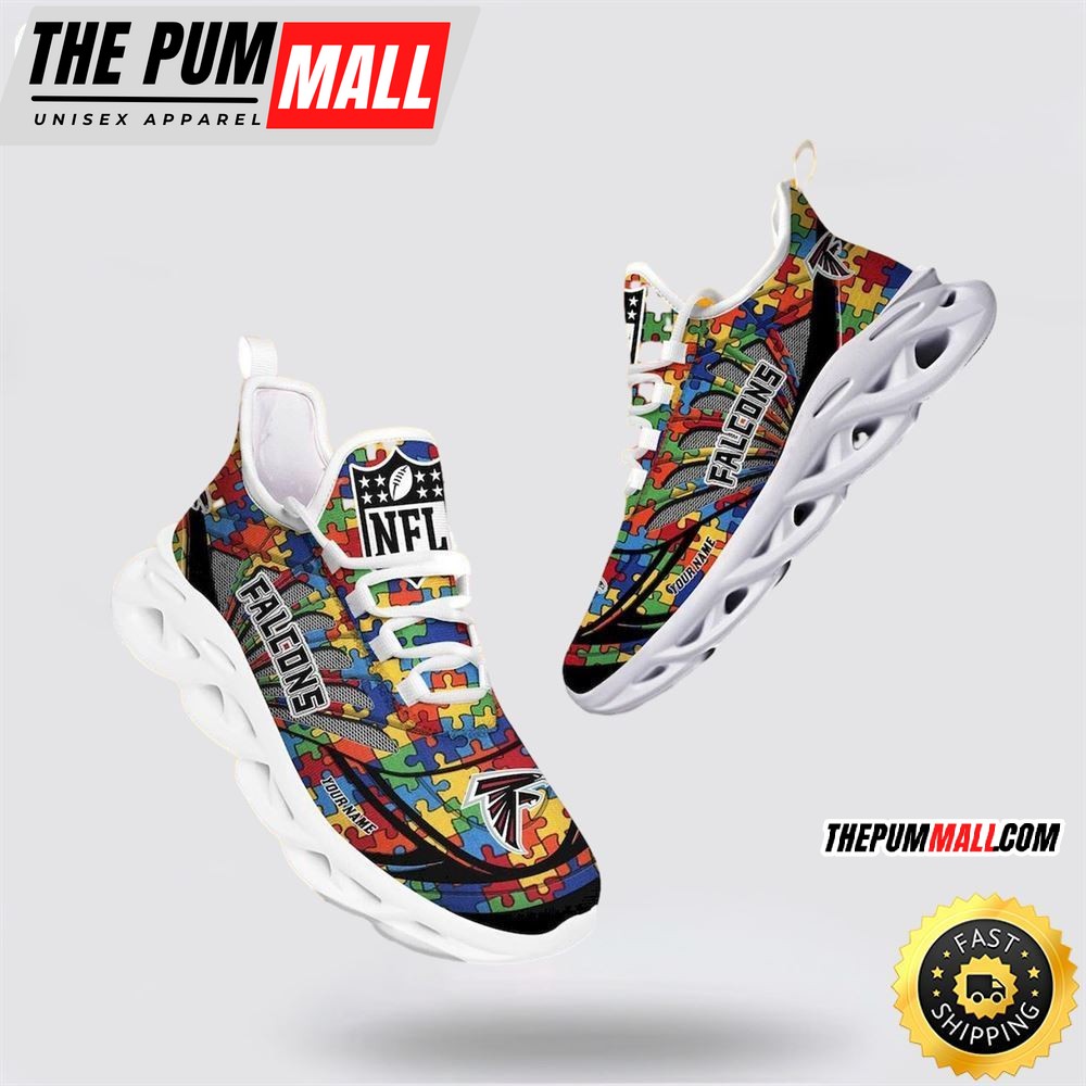 NFL Atlanta Falcons Autism Awareness Max Soul Shoes Perfect Gift For Football Fans