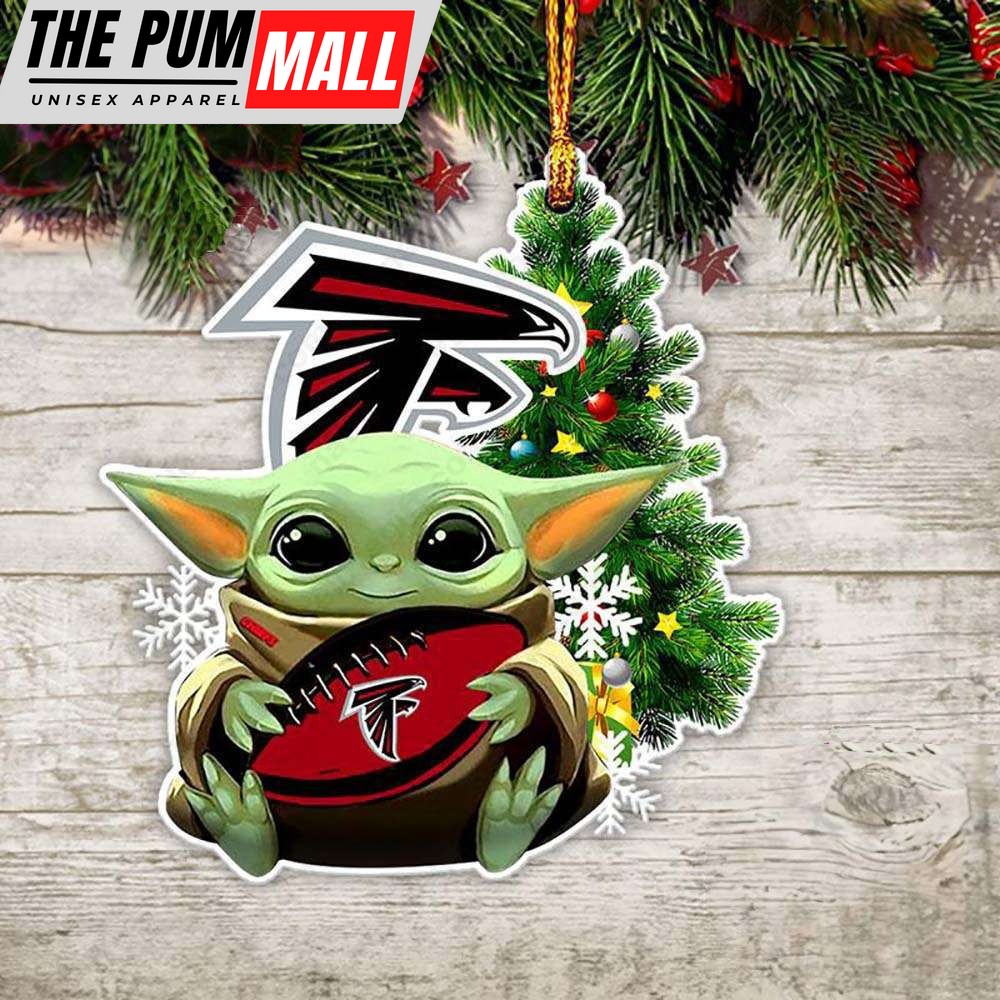 NFL Atlanta Falcons Baby Yoda Christmas Ornament Xmas Tree Decoration Limited Edition