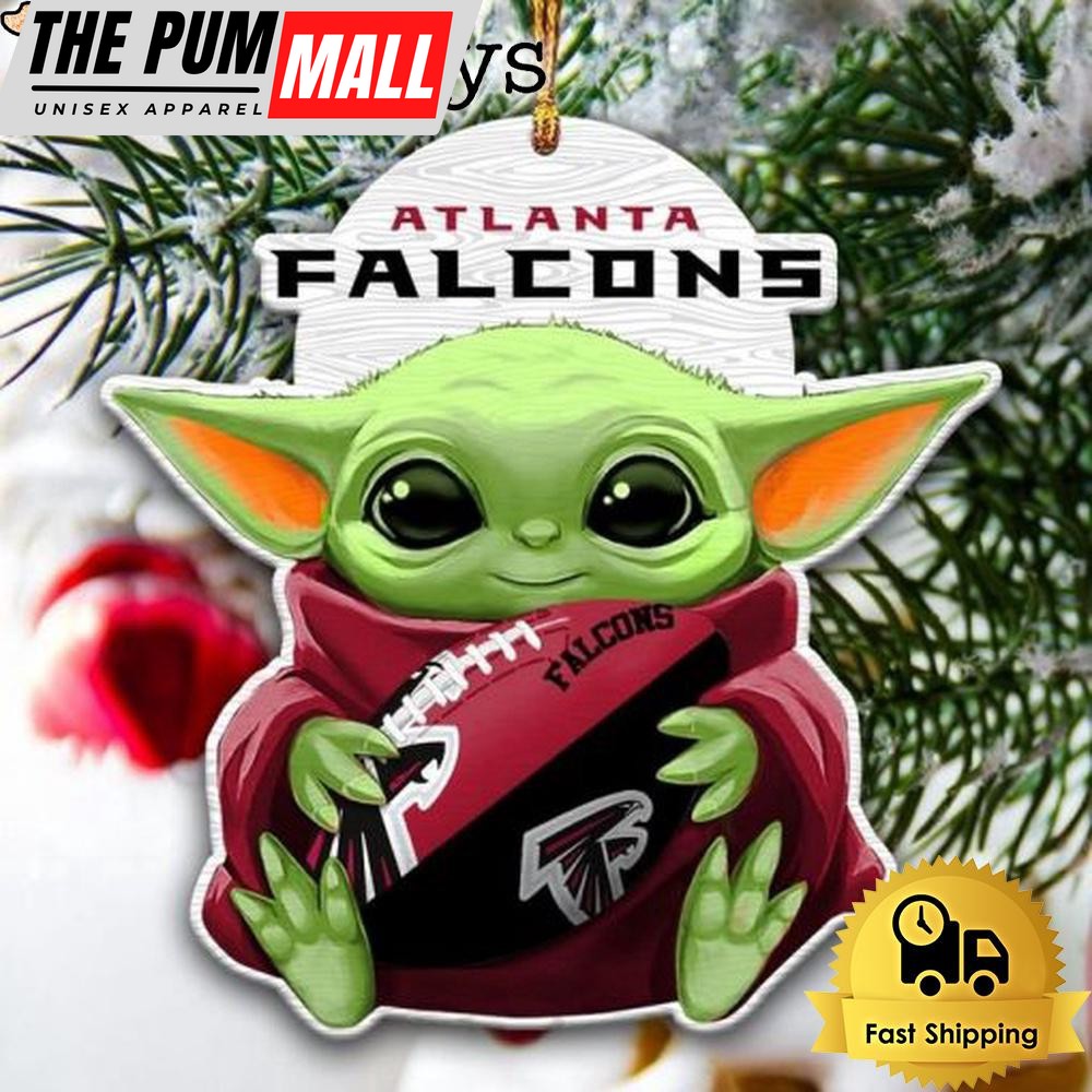 NFL Atlanta Falcons Baby Yoda Christmas Tree Ornament Limited Edition