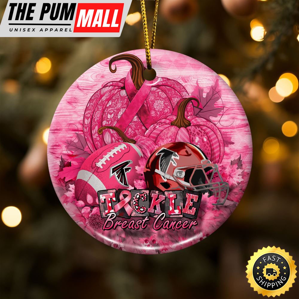 NFL Atlanta Falcons Breast Cancer And Sport Team Ceramic Ornament Limited Edition