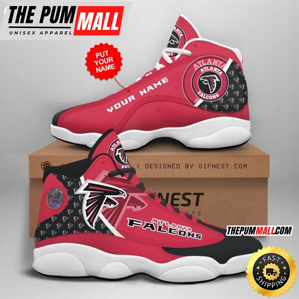 NFL Atlanta Falcons Custom Name Air Jd 13 Shoes V2