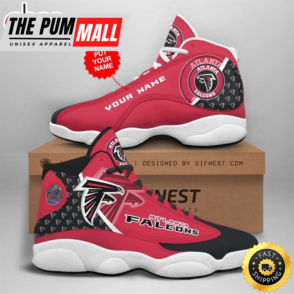 NFL Atlanta Falcons Custom Name Air Jd 13 Shoes V2