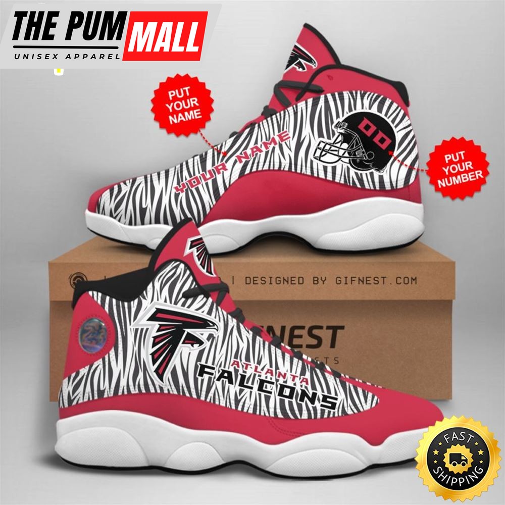 NFL Atlanta Falcons Custom Name Number Air Jd 13 Shoes V3