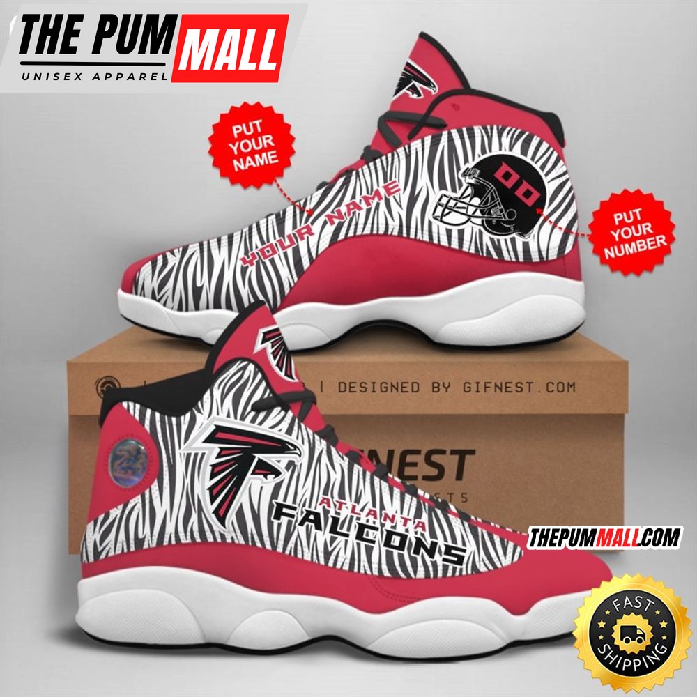 NFL Atlanta Falcons Custom Name Number Air Jd 13 Shoes V3