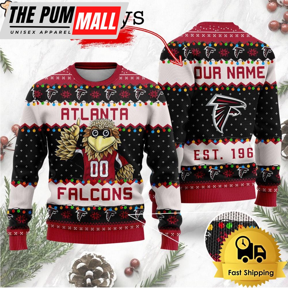NFL Atlanta Falcons Cute Mascot Custom Ugly Christmas Sweater