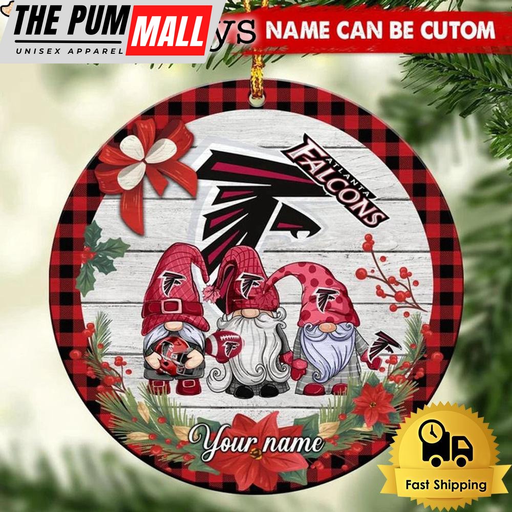 NFL Atlanta Falcons Football 3 Gnome Custom Christmas Ornament Limited Edition