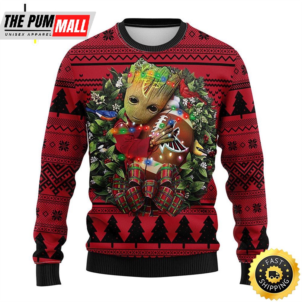 NFL Atlanta Falcons Groot Hug Christmas Ugly Sweater