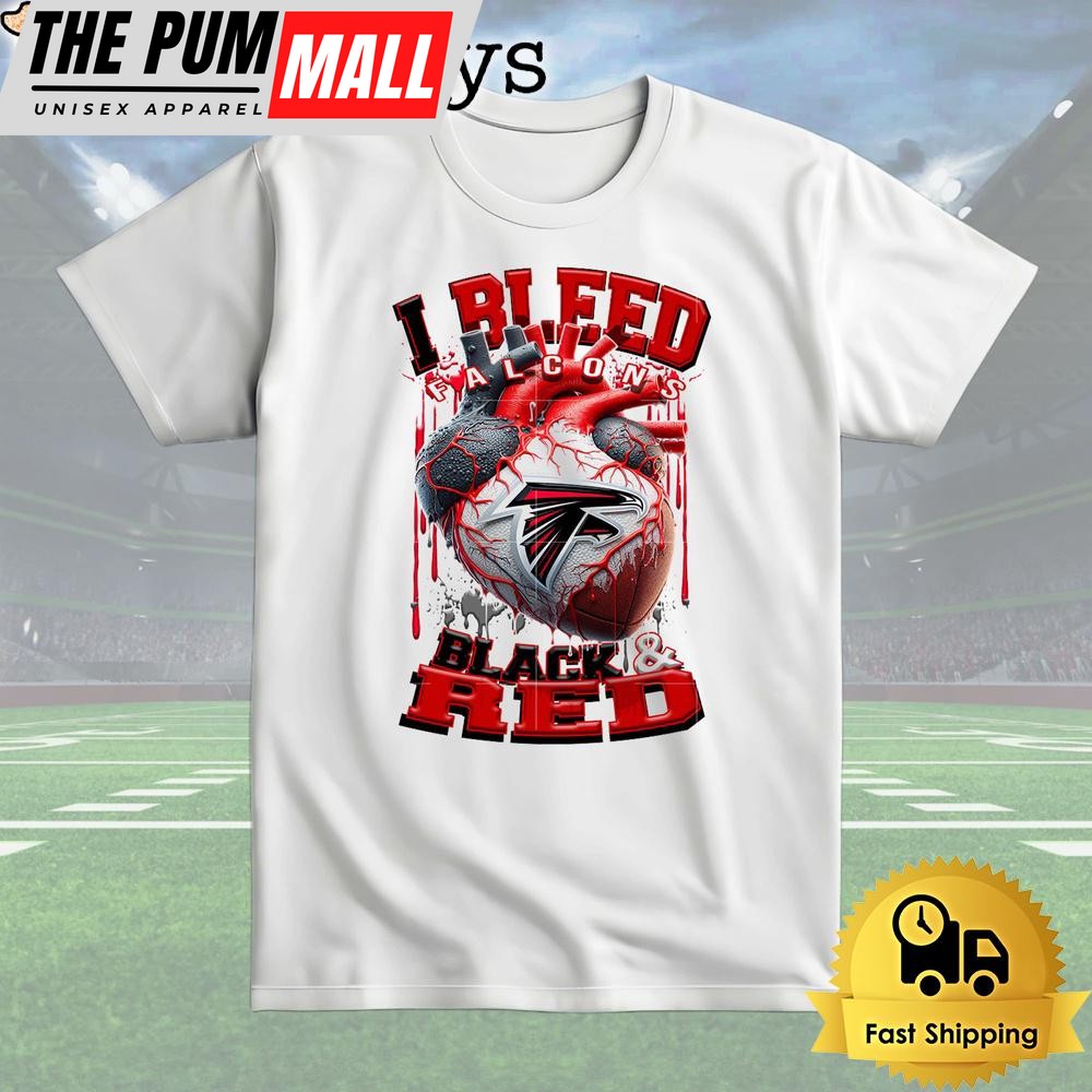 NFL Atlanta Falcons I bleed black Red T Shirt