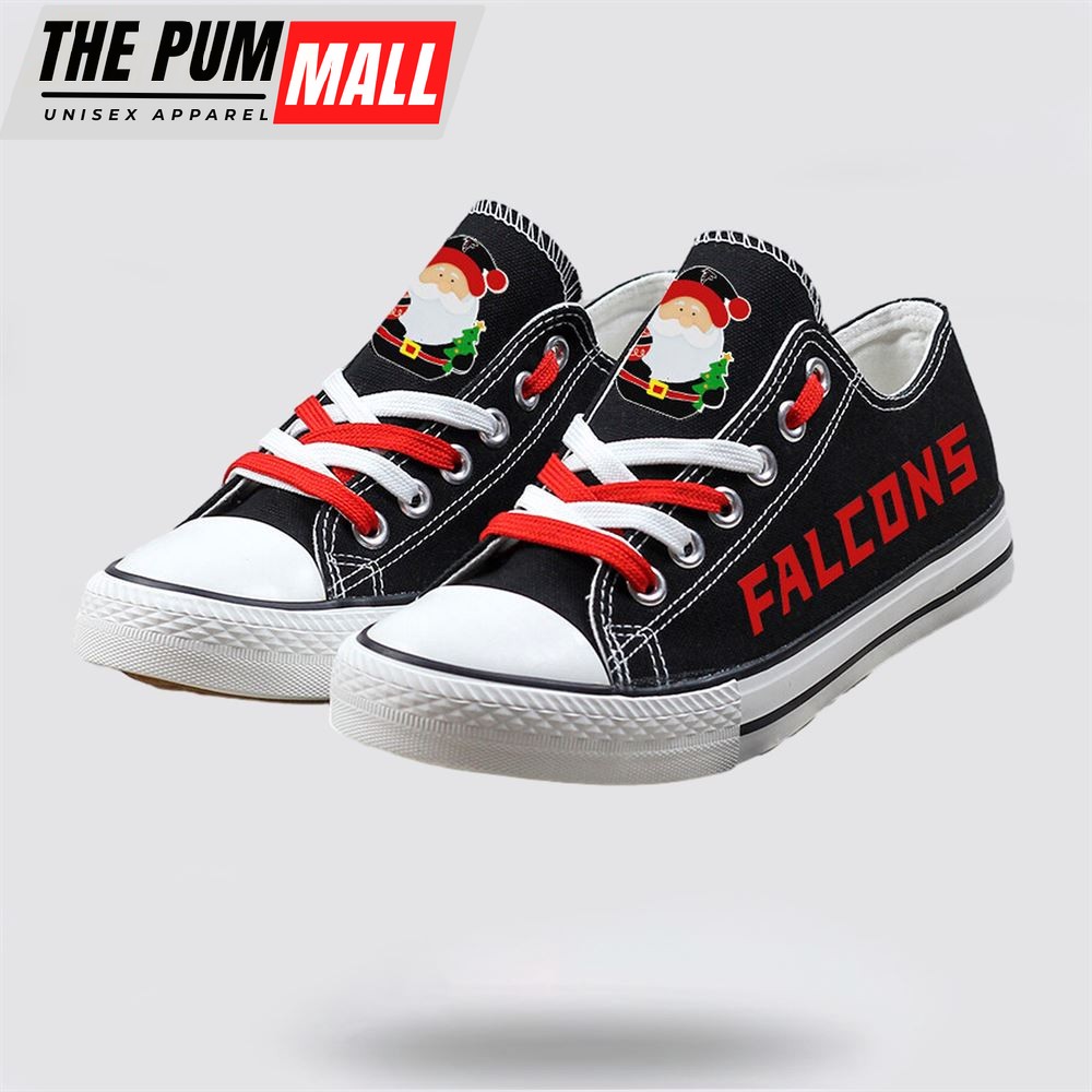 NFL Atlanta Falcons Low Top Canvas Print Chrismas Design Shoes Sport Sneakers