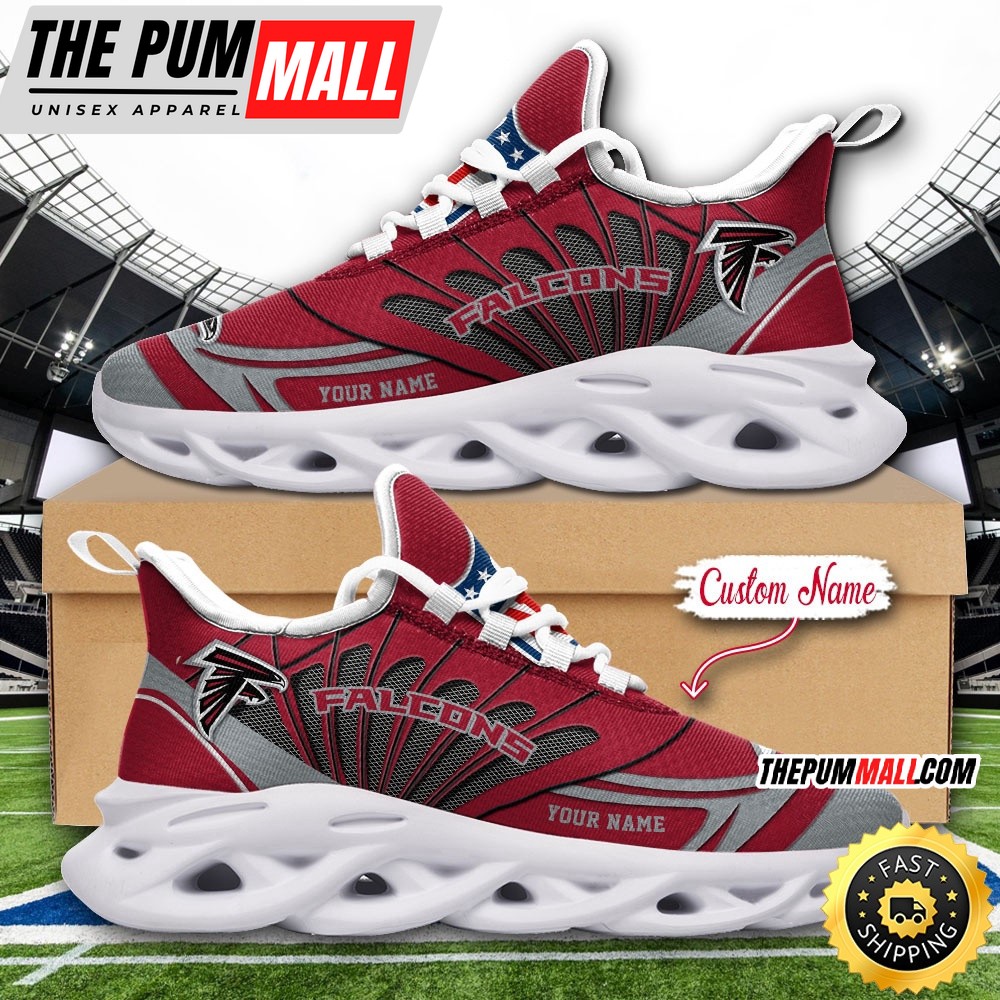 NFL Atlanta Falcons Max Soul Shoes Custom Name Football Shoes Sports