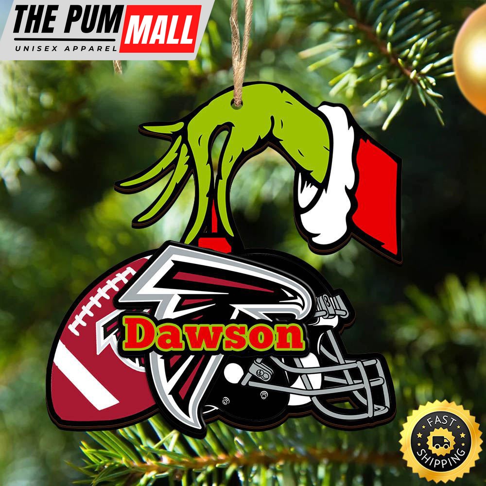 NFL Atlanta Falcons Personalized Your Name Grinch And Football Ornament Limited Edition