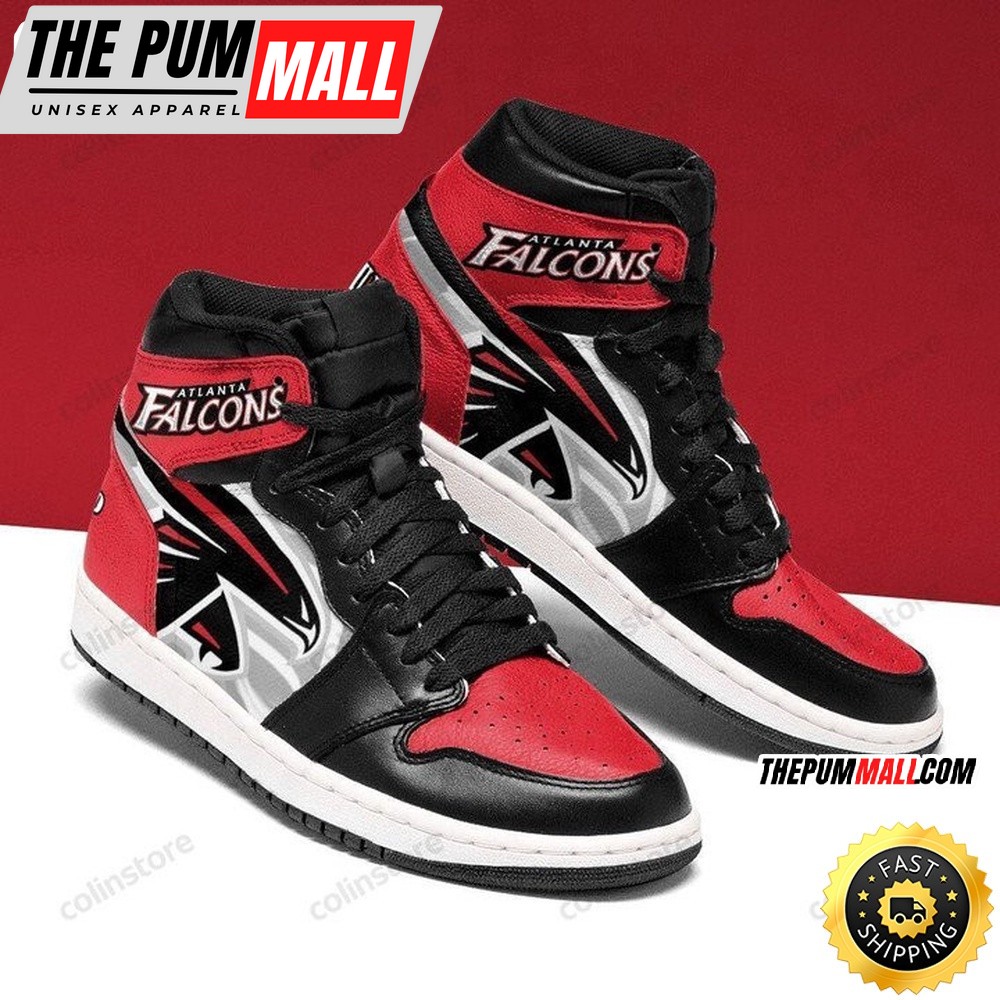 NFL Atlanta Falcons Red Black Air Jd 1 High Sneakers