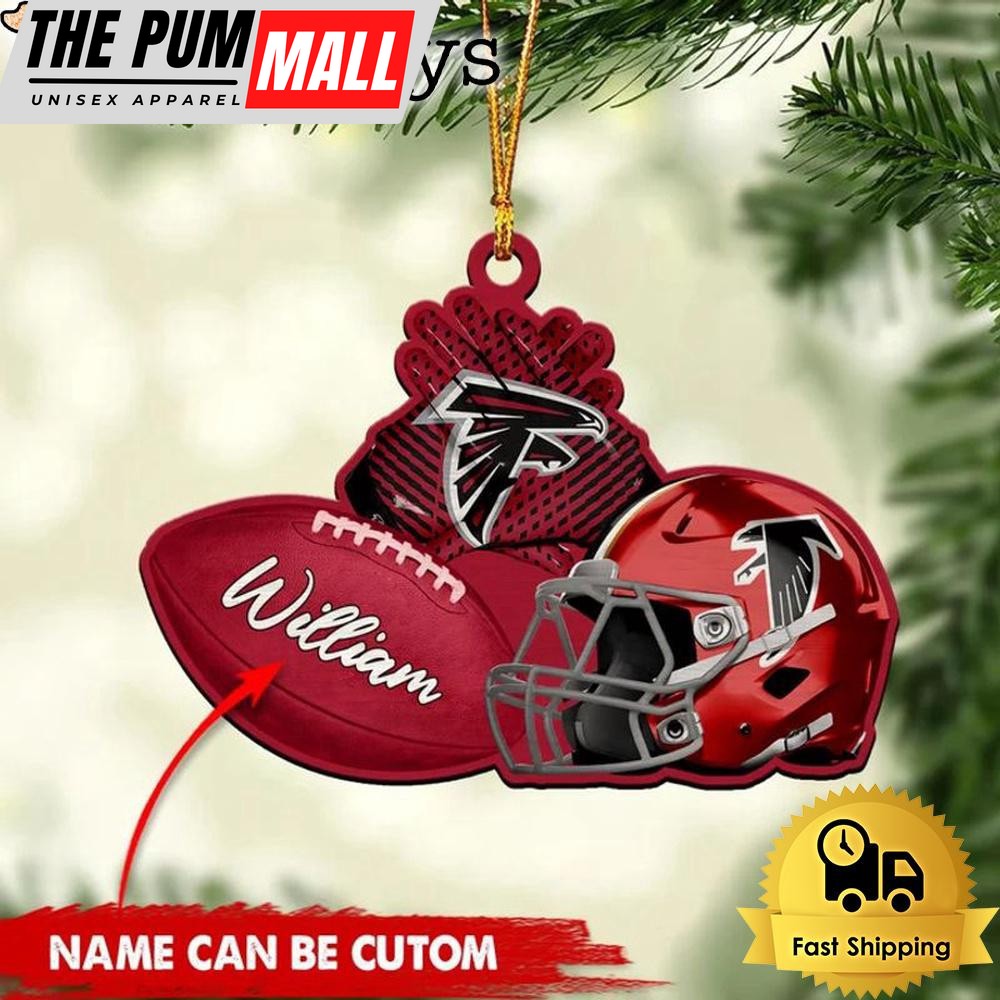 NFL Atlanta Falcons Rugby And Helmet Custom Christmas Ornament Limited Edition