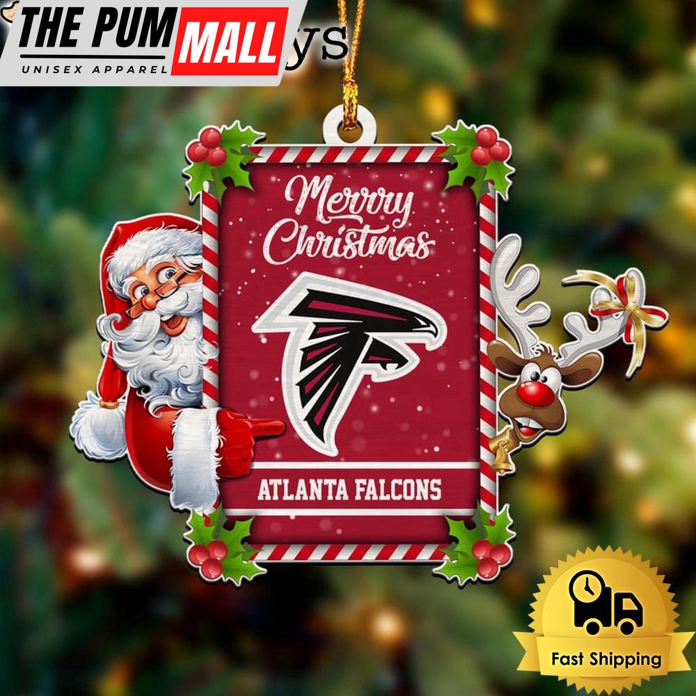 NFL Atlanta Falcons Santa Claus Merry Christmas Ornament Limited Edition