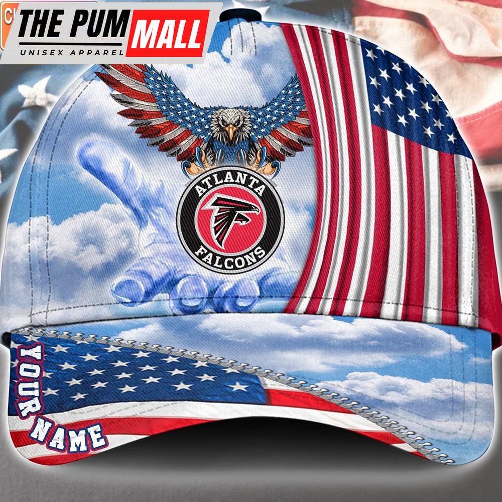 NFL Atlanta Falcons Special American Flag Veterans Custom Cap