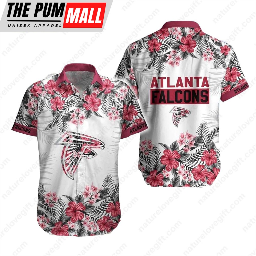 NFL Atlanta Falcons Tropical Floral Hibiscus Hawaiian Shirt