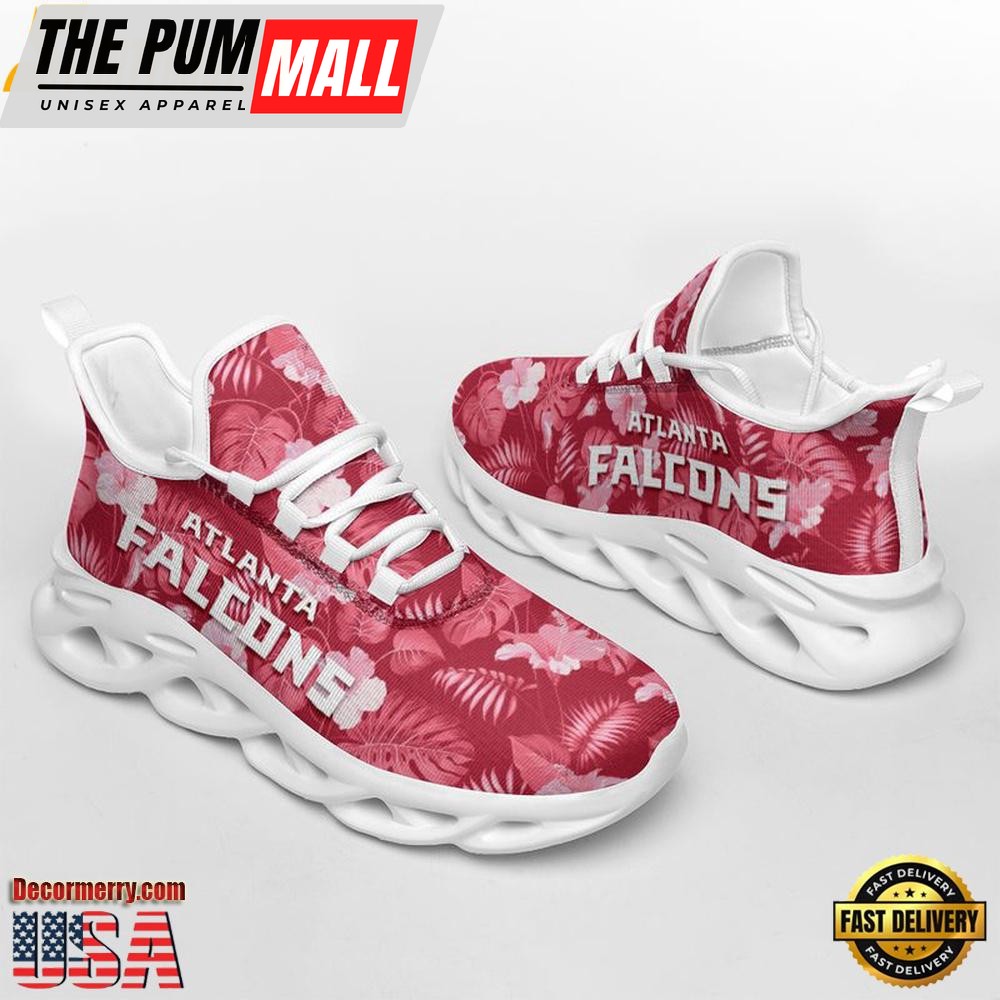 NFL Atlanta Falcons Tropical Flowers Max Soul Shoes , Running Sneakers Shoes