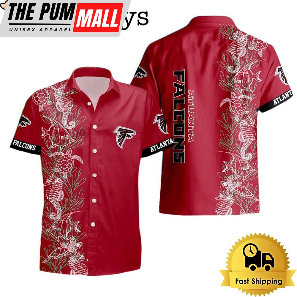 NFL Atlanta Falcons Turtle Seaweed Pattern Hawaiian Shirt