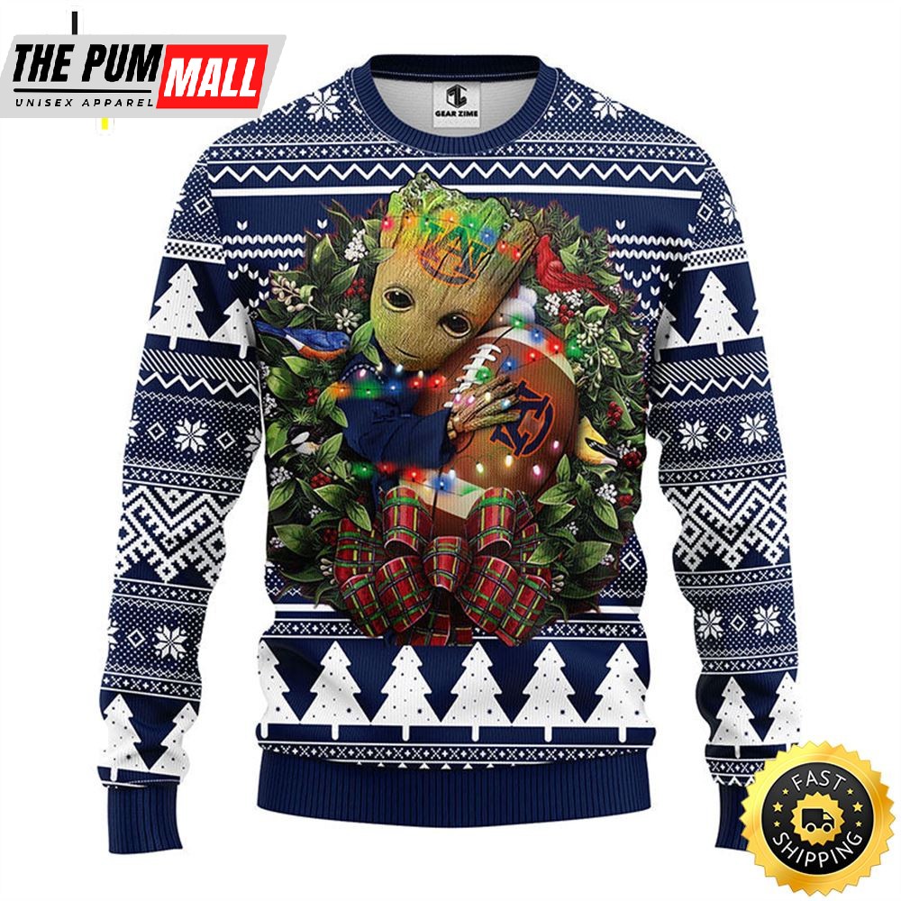 NFL Auburn Tigers Groot Hug Christmas Ugly Sweater