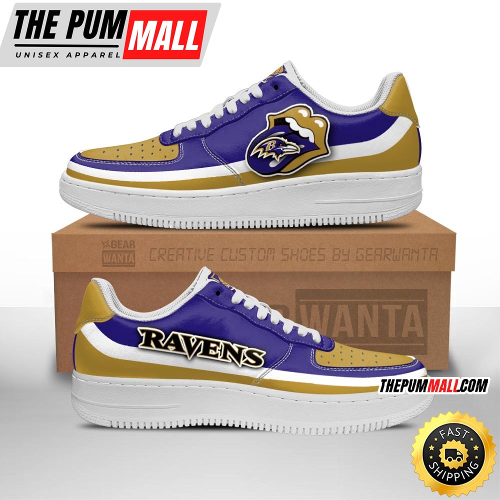 NFL Baltimore Ravens Air Force 1 Shoes Sexy Lips For Fans
