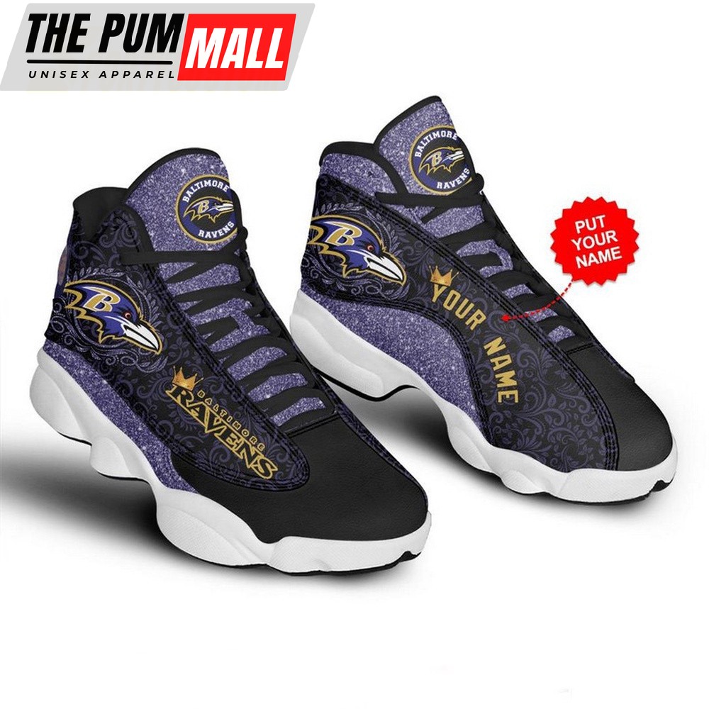 NFL Baltimore Ravens Galaxy Air Jd 13 Sneaker Shoes