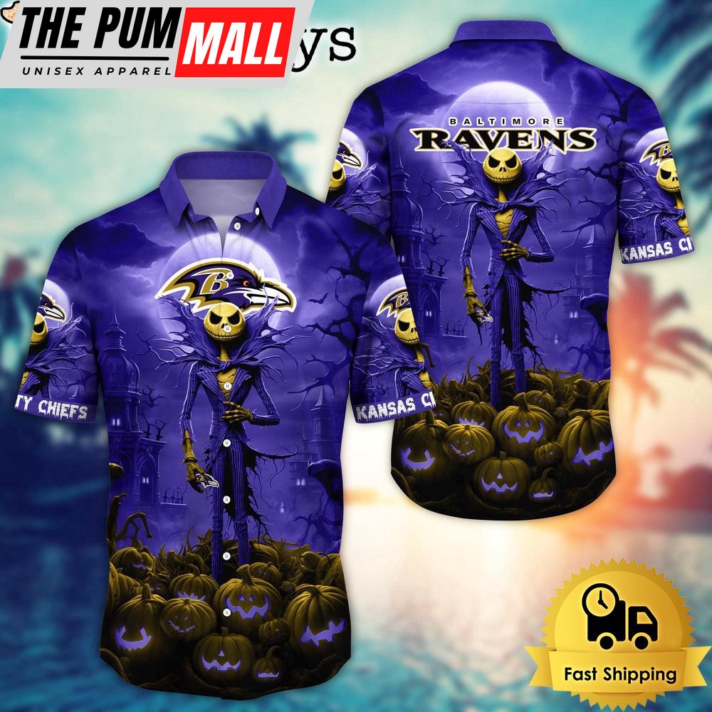 NFL Baltimore Ravens Halloween Jack Hawaiian Shirt