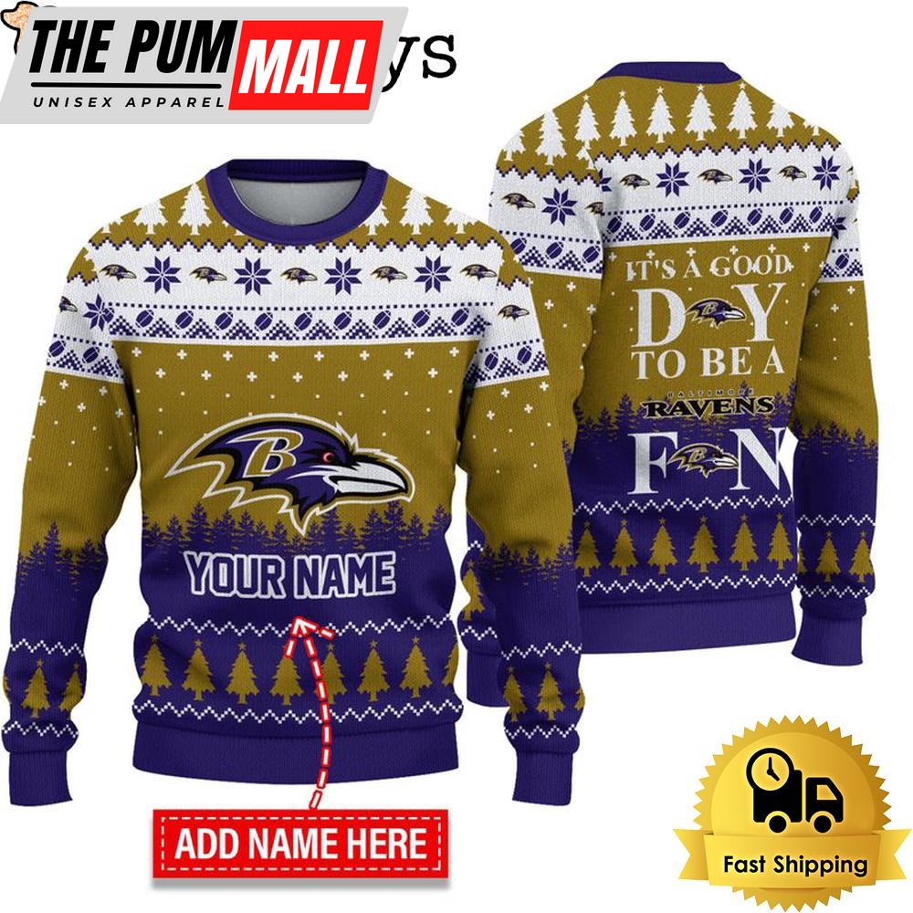 NFL Baltimore Ravens It’s A Good Day To Be A Fan Ugly Christmas Sweater