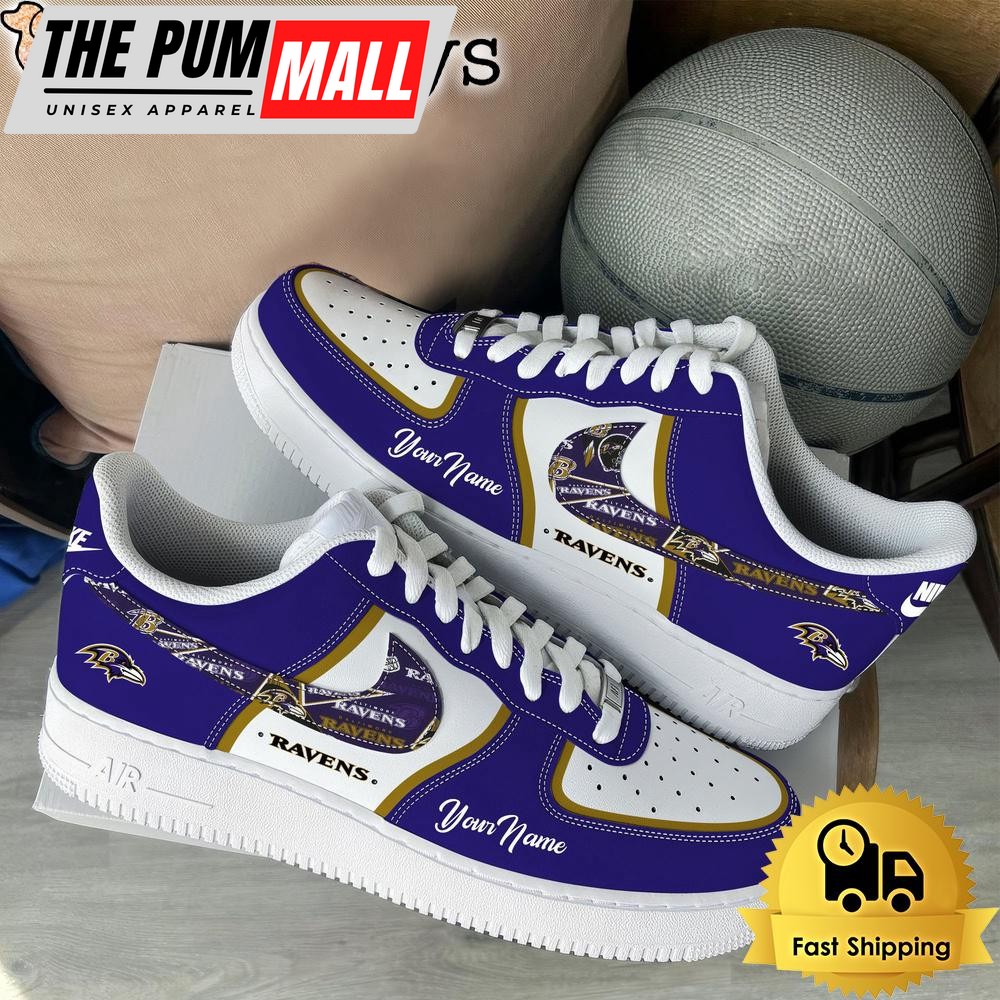 NFL Baltimore Ravens Logo Team Limited Edition New Design Custom Air Force 1 Shoes