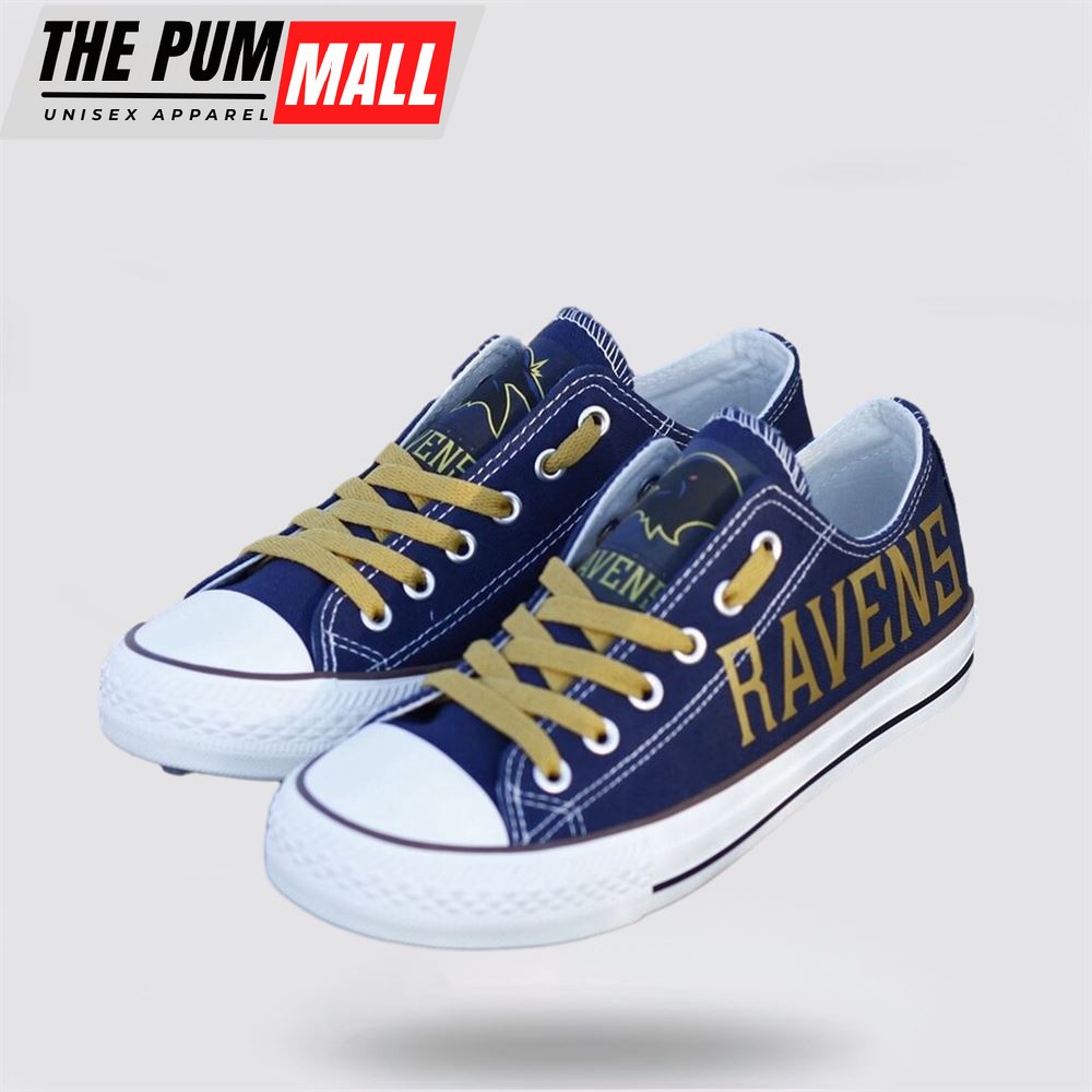 NFL Baltimore Ravens Low Top Canvas Shoes Sport Sneakers Dominate The Streets With Authentic Nfl Style