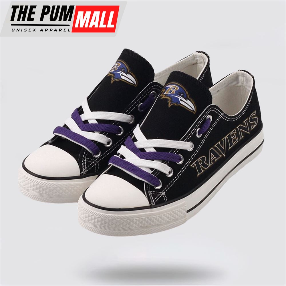 NFL Baltimore Ravens Low Top Canvas Shoes Sport Sneakers Experience The Perfect Blend Of Style And Performance