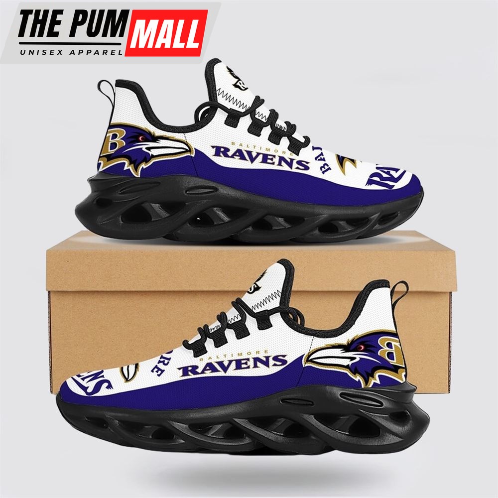 NFL Baltimore Ravens Max Soul Shoes Sneakers Sport Shoes Dominate The Streets With Authentic Nfl Style